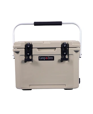 Camp-zero 20 | 21 Qt. Premium Cooler with 4 Molded-In Cup Holders and Folding Aluminum Comfort Grip Handle Dark turquoise