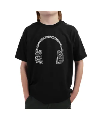 Big Boy's Word Art T-shirt - Headphones Languages