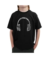 Big Boy's Word Art T-shirt - Headphones Languages