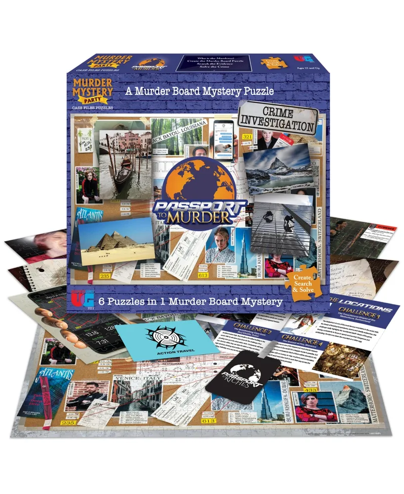 University Games Murder Mystery Party Case Files Puzzles Passport to Murder, 1000 Pieces