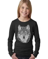 La Pop Art Girls Word Long Sleeve - Wolf