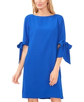 CeCe Women's Tie Cuff 3/4-Sleeve Crew Neck Shift Dress