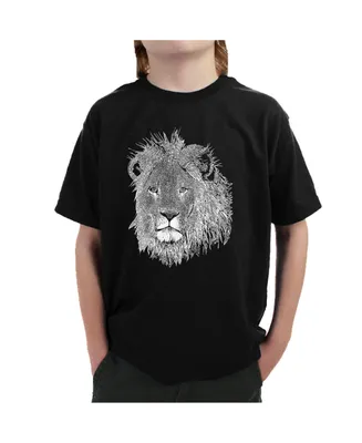 Big Boy's Word Art T-shirt - Lion