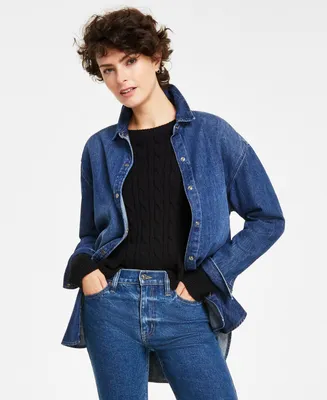 Calvin Klein Jeans Women's Cotton Oversized Denim Overshirt Jacket