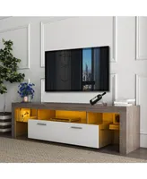 20 Minutes Quick Assembly Brown Simple Modern Tv Cabinet Floor Cabinet Floor Tv Wall Cabinet