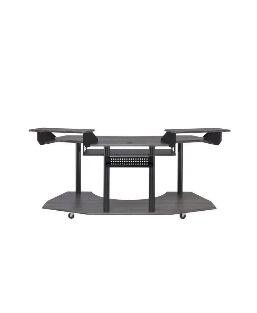 Simplie Fun Eleazar Computer Desk, Black Oak