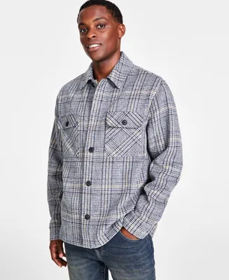 And Now This Men's Plaid Button-Down Shirt Jacket, Created for Macy's