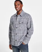 And Now This Men's Plaid Button-Down Shirt Jacket, Created for Macy's