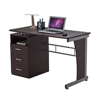 Computer Desk With Ample Storage, Chocolate