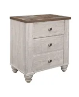 Transitional-Rustic Style Nightstand Drawers Two-Tone Finish Melamine Board Bedroom Furniture