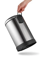 QualiaZero Two 1.6 Gallon Round Step On Trash Can Set, 2 Pieces, Stainless Steel, Twin Pack