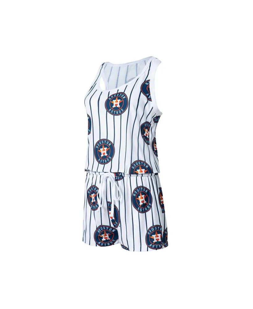 Women's Concepts Sport White Houston Astros Reel Pinstripe Knit Romper