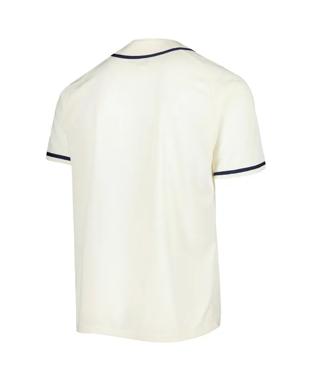 Under Armour Cream Navy Midshipmen Replica Baseball Jersey