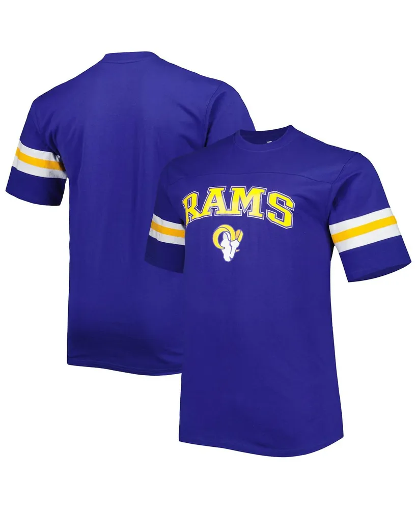 Men's Royal Los Angeles Rams Big and Tall Arm Stripe T-shirt