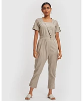 Womens Overlap Jumpsuit