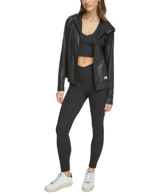 Dkny Sport Women's Honeycomb Mesh Full-Zip Hoodie