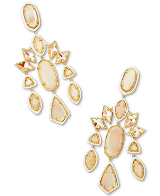 Kendra Scott 14k Gold-Plated Color-Framed Stone Statement Earrings