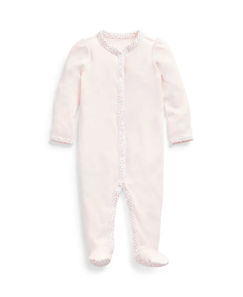 Polo Ralph Lauren Baby Girls Cotton Floral Trim Coverall