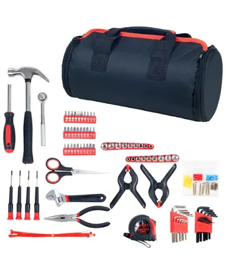 86-Piece Household Hand Tool Set with Roll-Up Bag Tool Kit with Screwdrivers, Pliers, Wrenches, and More Great for the Home or Car by Stalwart