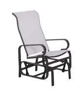 Outsunny Gliding Lounger Chair, Outdoor Swinging Chair with Smooth Rocking Arms and Lightweight Construction for Patio Backyard