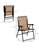 Outsunny Folding Patio Chair, Outdoor Portable Armchair Camping Chair for Camping, Pool, Beach, Lawn, Deck