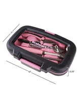 15-Piece Household Hand Tool Set with Carry Case a" Tool Kit with Screwdrivers, Pliers, and Wrenches a" Great for Home or Car by Stalwart (Pink)