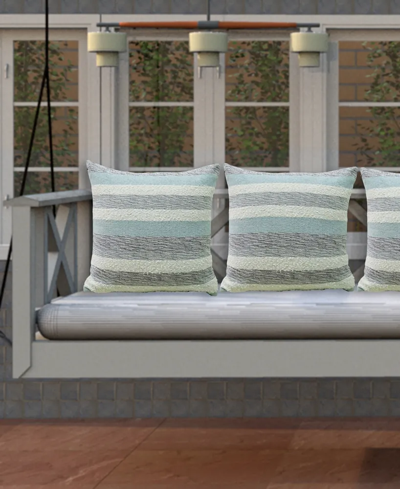 Vibhsa Linden Street Handwoven Textured Stripe Decorative Pillow, 20" x 20"