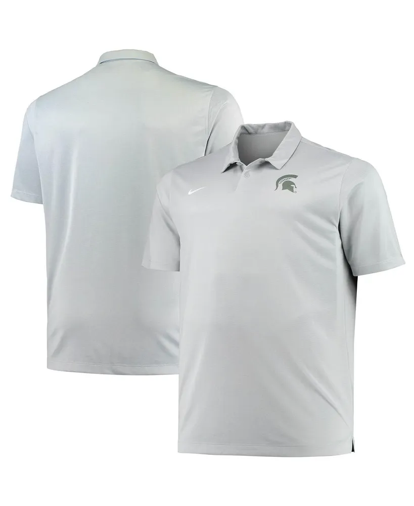 Men's Nike Heathered Gray Michigan State Spartans Big and Tall Performance Polo Shirt