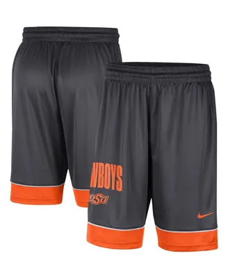 Men's Nike Charcoal, Orange Oklahoma State Cowboys Fast Break Shorts