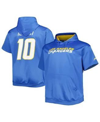 Men's Justin Herbert Powder Blue Los Angeles Chargers Big and Tall Short Sleeve Pullover Hoodie