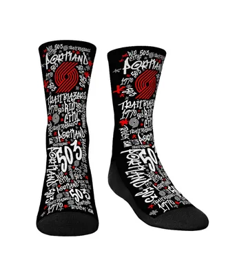 Youth Boys and Girls Rock 'Em Socks Portland Trail Blazers Graffiti Crew Socks