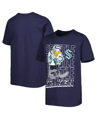 Big Boys Deep Sea Blue Seattle Kraken Disney Donald Duck Three-Peat T-shirt