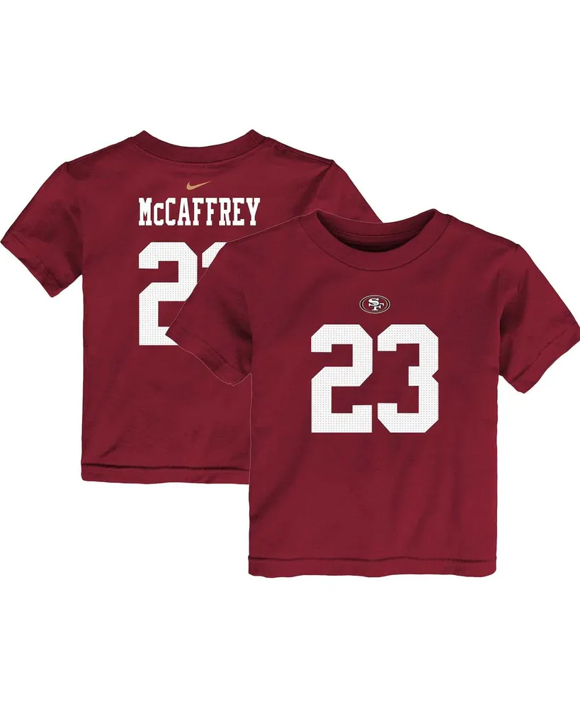 Nike Toddler Boys and Girls Nike Christian McCaffrey Scarlet San Francisco  49ers Player Name and Number T-shirt