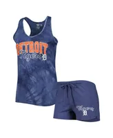 Women's Concepts Sport Navy Detroit Tigers Billboard Racerback Tank Top and Shorts Sleep Set