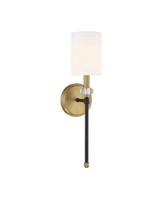 Savoy House Tivoli 1-Light Wall Sconce in Matte Black with Warm Brass Accents