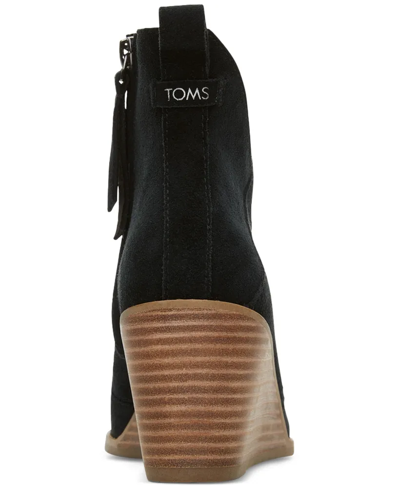Toms Women's Sutton Asymmetrical Cutout Wedge Booties