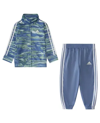 adidas Baby Boys Long Sleeve Printed Jacket Tricot Set, 2 Piece