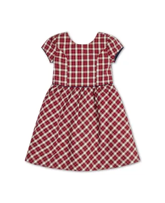 Hope & Henry Girls' Short Sleeve Button Back Schoolgirl Dress, Infant