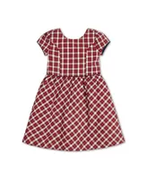 Hope & Henry Girls' Short Sleeve Button Back Schoolgirl Dress, Infant