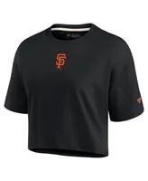 Women's Fanatics Signature Black San Francisco Giants Super Soft Short Sleeve Cropped T-shirt