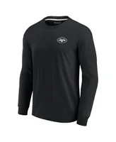 Men's and Women's Fanatics Signature Black New York Jets Super Soft Long Sleeve T-shirt