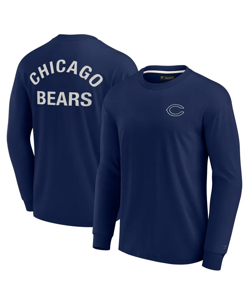 Men's and Women's Fanatics Signature Navy Chicago Bears Super Soft Long Sleeve T-shirt