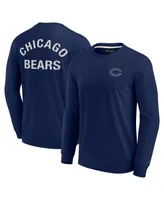 Men's and Women's Fanatics Signature Navy Chicago Bears Super Soft Long Sleeve T-shirt