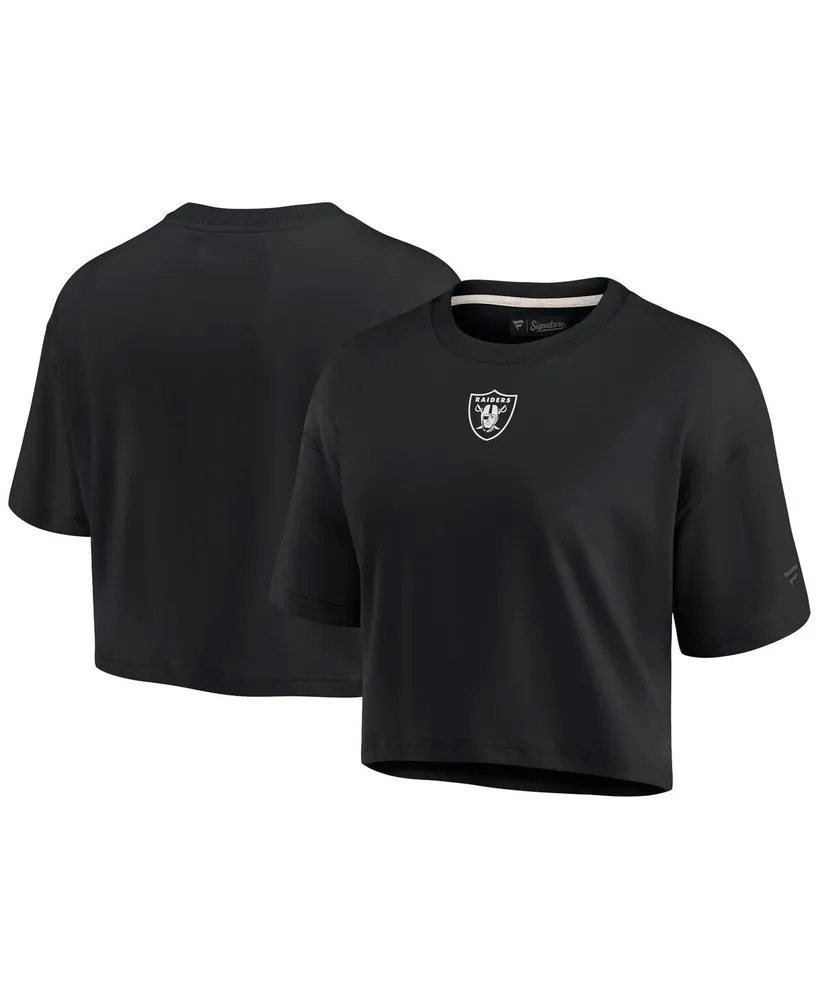 Women's Fanatics Signature Black Las Vegas Raiders Super Soft Short Sleeve Cropped T-shirt