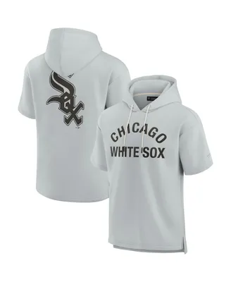 Men's and Women's Fanatics Signature Gray Chicago White Sox Super Soft Fleece Short Sleeve Hoodie