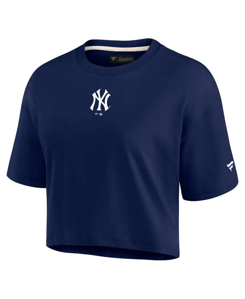 Women's Fanatics Signature Navy New York Yankees Super Soft Short Sleeve Cropped T-shirt