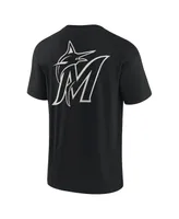 Men's and Women's Fanatics Signature Black Miami Marlins Super Soft Short Sleeve T-shirt