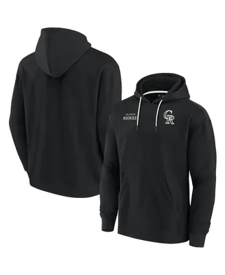 Men's and Women's Fanatics Signature Black Colorado Rockies Super Soft Fleece Pullover Hoodie