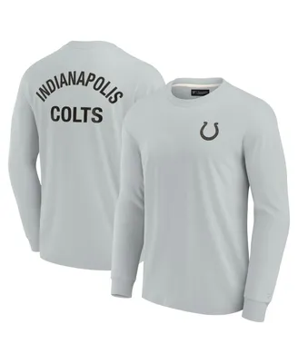 Men's and Women's Fanatics Signature Gray Indianapolis Colts Super Soft Long Sleeve T-shirt