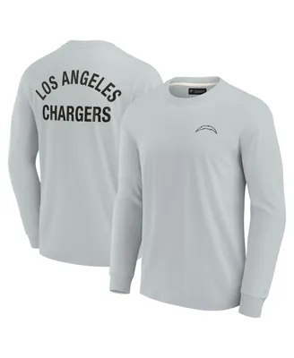 Men's and Women's Fanatics Signature Gray Los Angeles Chargers Super Soft Long Sleeve T-shirt